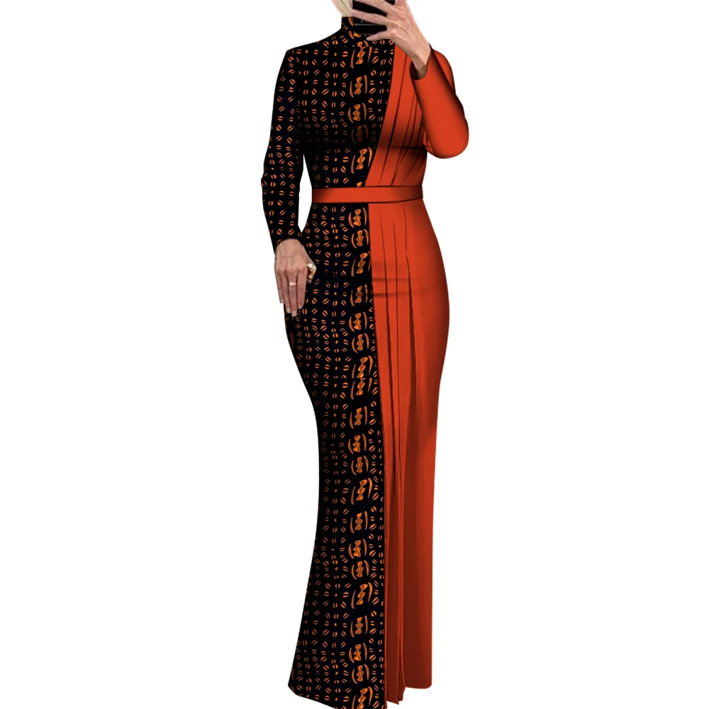 Dashiki Dress Elegant Women African Print Dress for Wedding Party Vestidos Ankara Style Long Bodycon Evening Dress WY8916