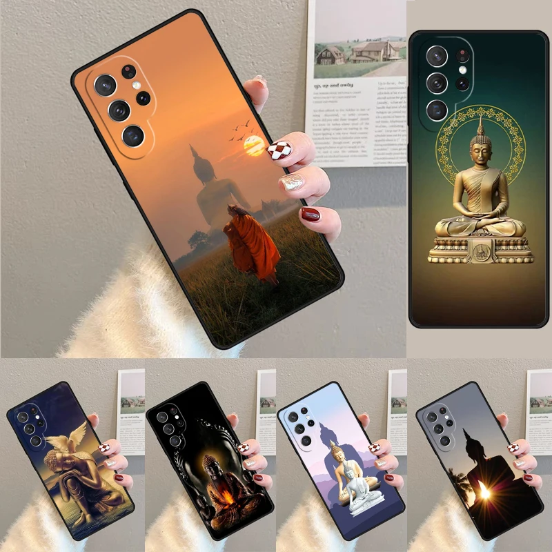 Cover For Samsung Galaxy S24 Ultra S21 S22 S8 S9 S10E Note 10 20 Plus FE S23 Buddha statue Vintage Phone case Coque