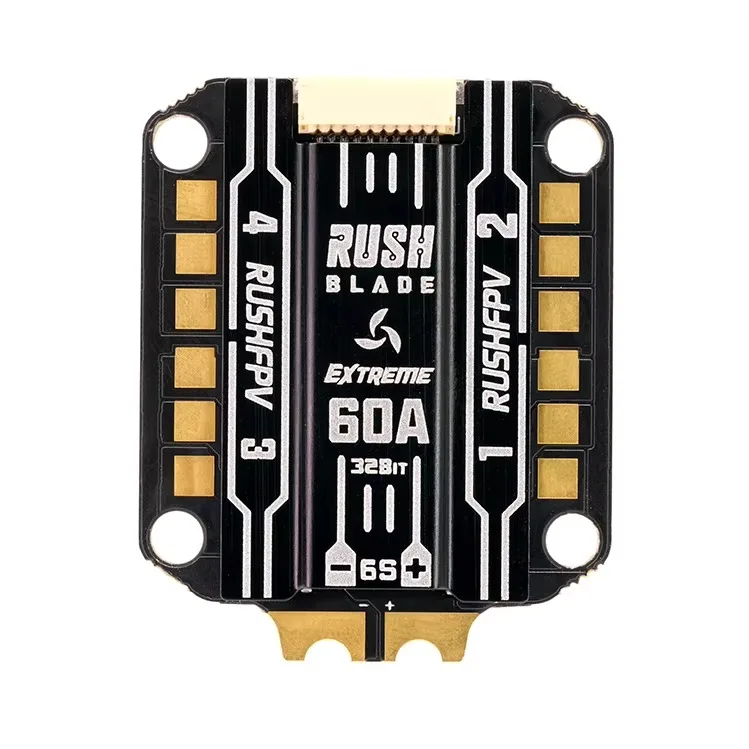 BoMsRushFPV RUSH BLADE Extreme 60A 128K 3-6S AM32 4in1 Brushless ESC For RC FPV Freestyle Racing Drones