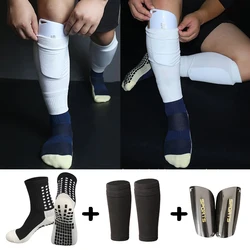 Football Shin Guards With Pocket Practical Leg Guards Adults Kids Support Anti-Slip Soccer Sock Compression Calf Protector Gear