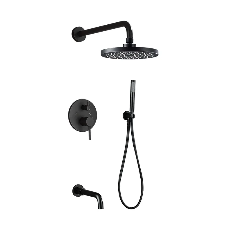 

Black, Concealed, Shower Set, Household, Bath Shower