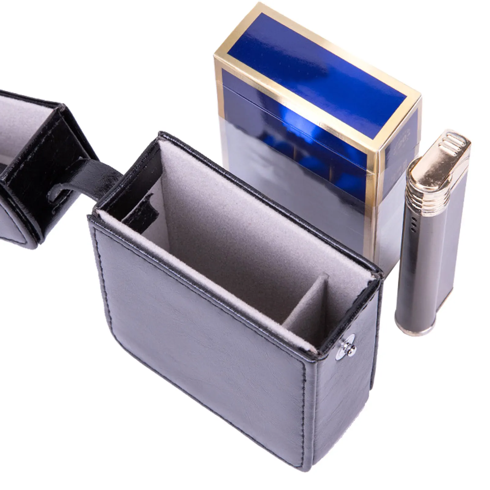 Leather Cigarette Case Lighter Holder Portable Business Card Case Storage Cigarette Box For Men And Women Cigarette Cases