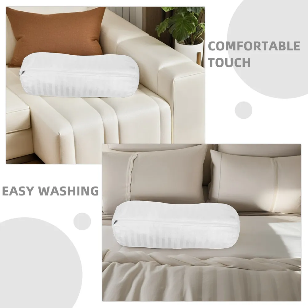 Cylindrical Pillow Covers Long Bolster Zippered Neck Roll Pillow Protector Waist Support Slipcovers for Sofa Bed Travel Home