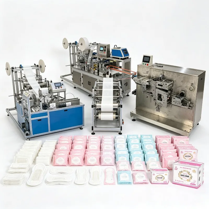 Factory Price Automatic Sanitary Pad Making Machine High Speed Production Line with Counting Packing System for Women Products