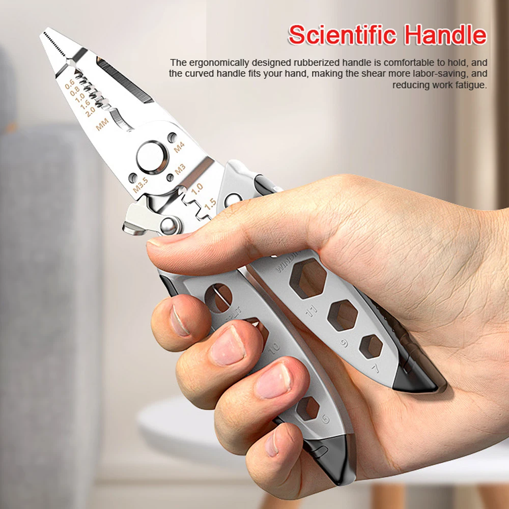 Crimper Cable Cutter Adjustable Automatic Wire Stripper Multifunctional Stripping Crimping Pliers Terminal Hand Tool