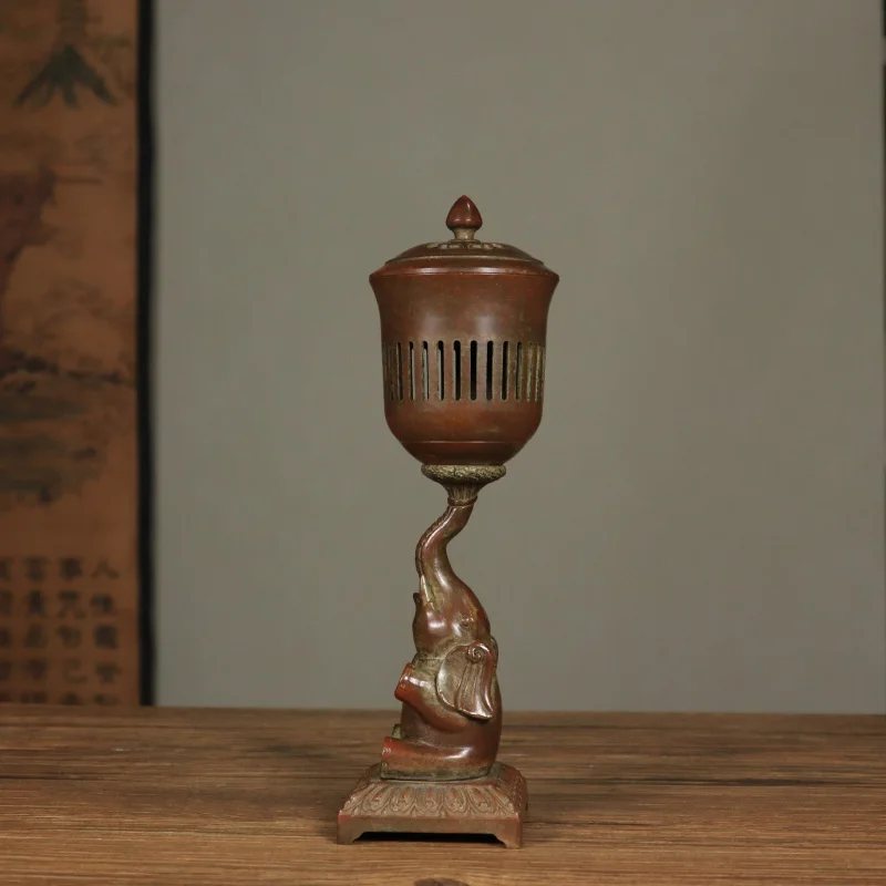Pure copper "Peace Harmony" , burner, incense supplies, sandalwood and agarwood, household use, purple