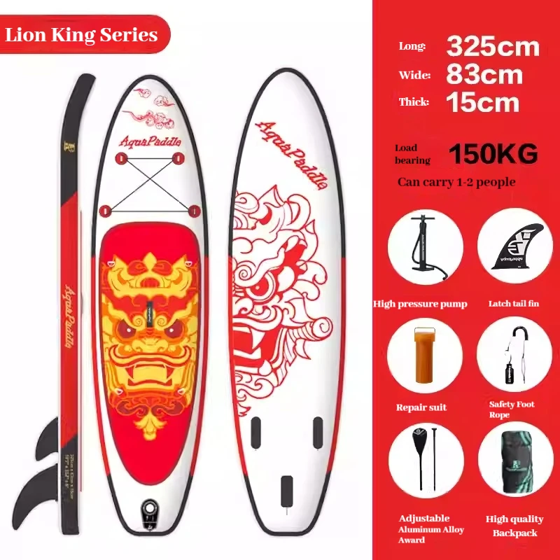 Inflatable Paddle Board, Stand Up Surfboard, Ultralight Paddle Board with Accessories Fins, Surf Board, Chinese Style