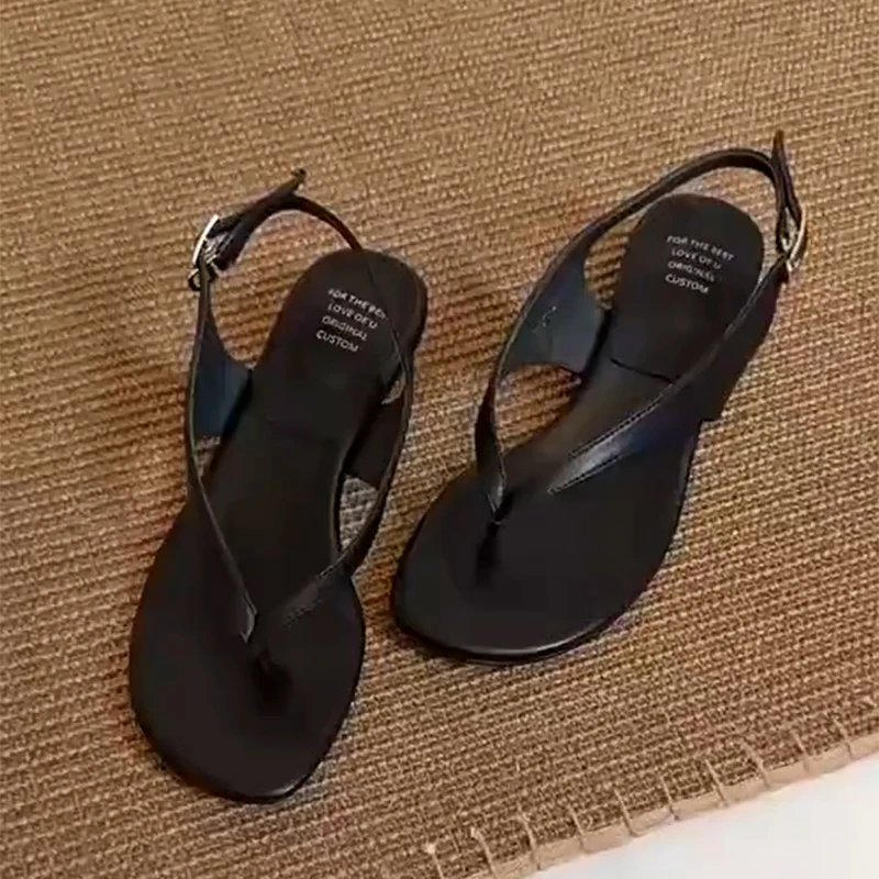 Clip Toe Sandals for Women Heeled Shoes Fashion Casual Slippers Beach Walking Flip Flops Dress Designer Female Slides