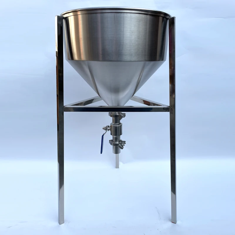 Large Diameter Stainless Steel Funnel with Shelf Feeding Hopper Control Switch Quantitative Ball Valve