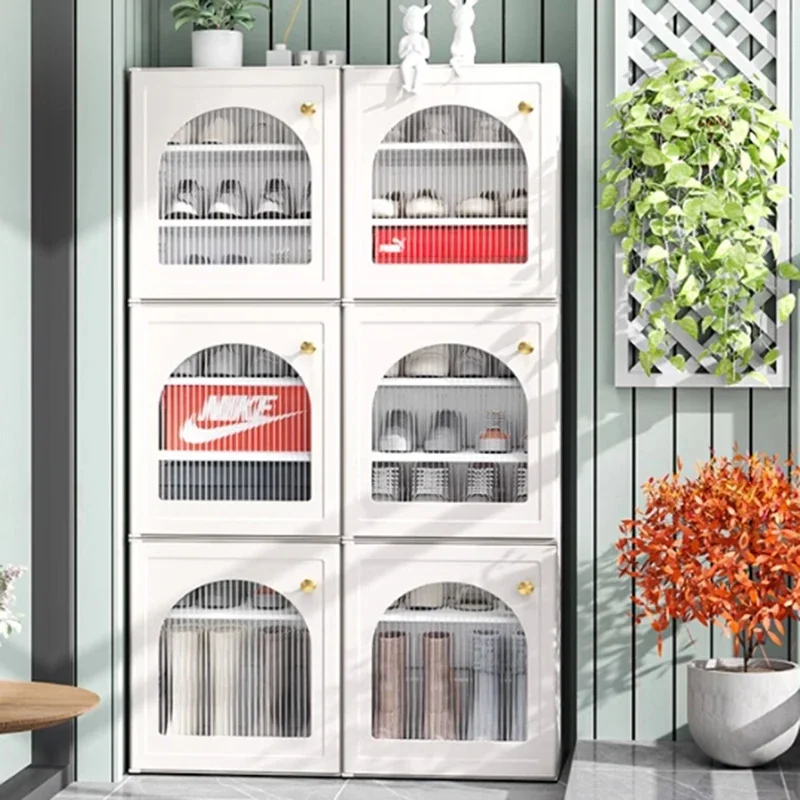 منظمات خزائن الأحذية البيضاء الكريستالية تعرض الرف لتوفير الأحذية الحديثة وحامل الأحذية الخشبي من Zapateros Organizadores