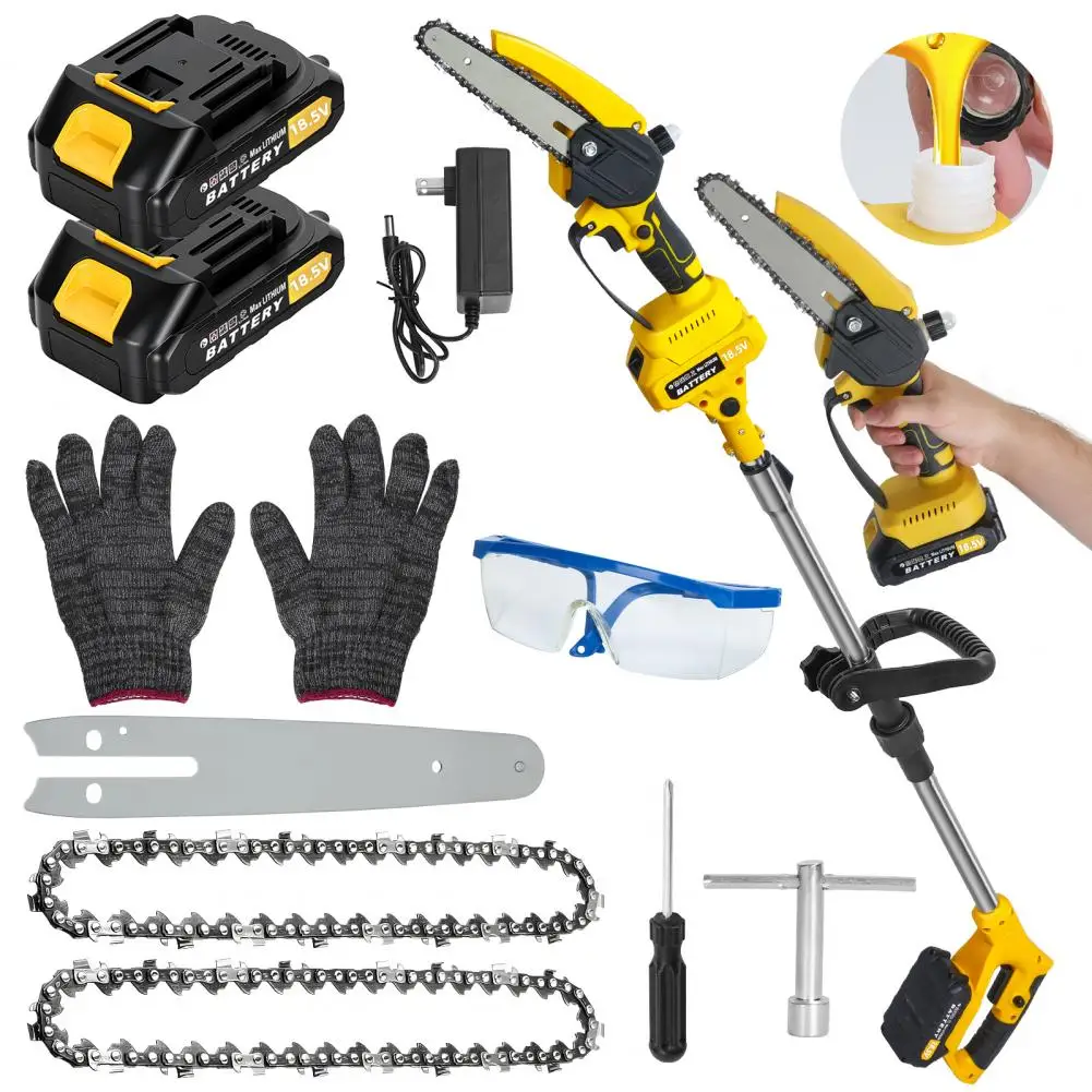 Electric Pole Saw, Detachable 2 In 1 Cordless Pole Saw & Mini Chainsaw, Long Endurance 6-inch Brushless Electric Pole Chainsaw