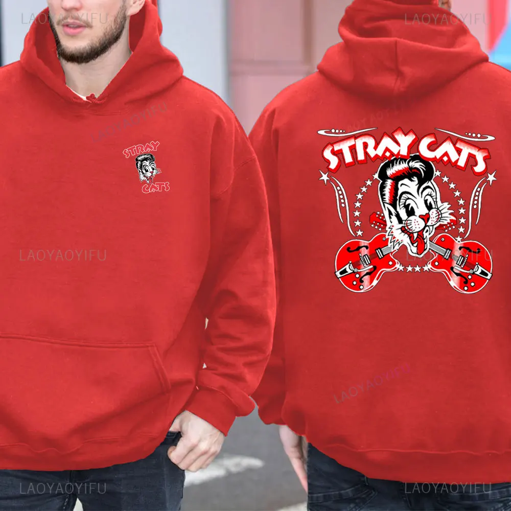 2025 Nieuwe Hoodie Verdwaalde Kat Brian Setzer Lee Rocker Slanke Jim Phantom Mannen Retro Esthetische Hoodie Grappig Tops Herenkleding