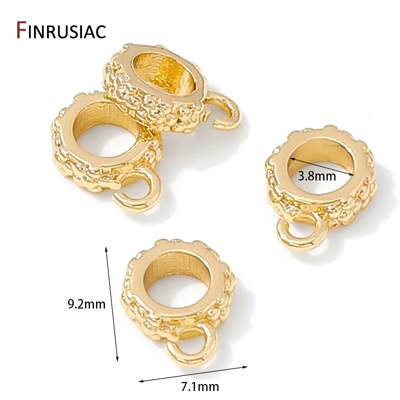 14K vergoldetes Messing, runde Anhänger-Bügelperlen-Anschlüsse, Bügel für Anhänger, Schmuck, DIY-Halsketten-Armbänder, die Entdeckungen herstellen – Detail 15