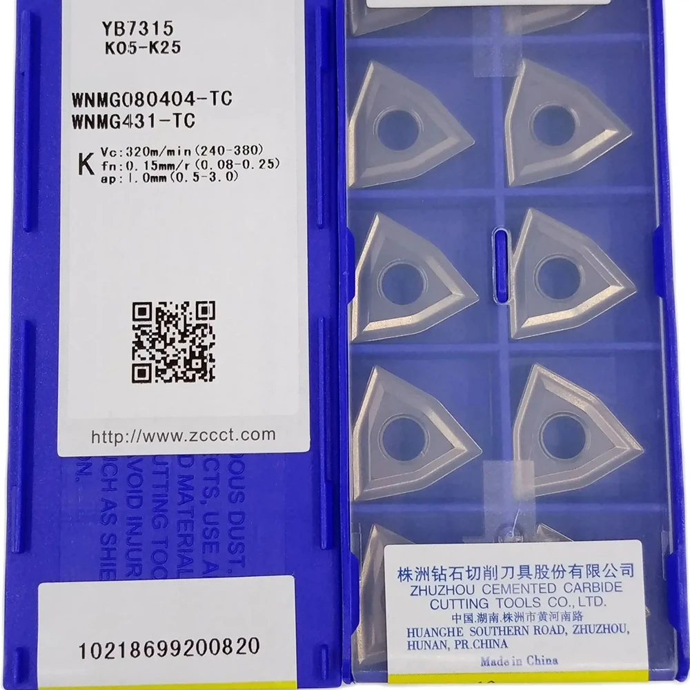 ZCC WNMG080404-TC YB7315 YBD152C CNC Lathe Tungsten Carbide Turning Inserts For processing cast iron WNMG 080404 TC 10PCS/BOX