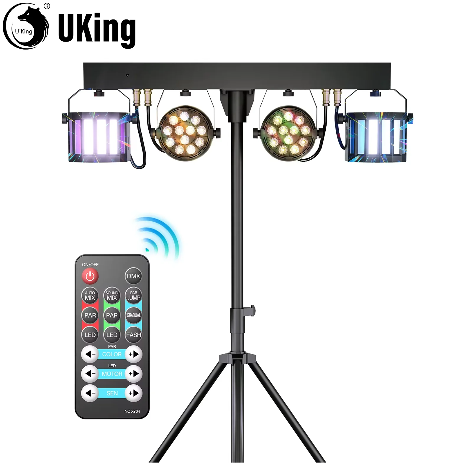 U`King Combination Bracket Lights 60W RGBW LED Par Light DMX Controlled Stage Light For DJ Disco Concerts Wedding Birthday Party