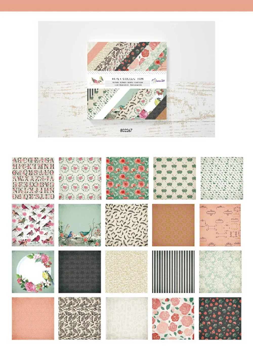 Creative Path 6x6 Zoll Journaling-Hintergrundpapierbögen Quadratisches Origami-Papier 15x15cm Blumenmuster Scrapbook Dekoratives Papier – Detail 16