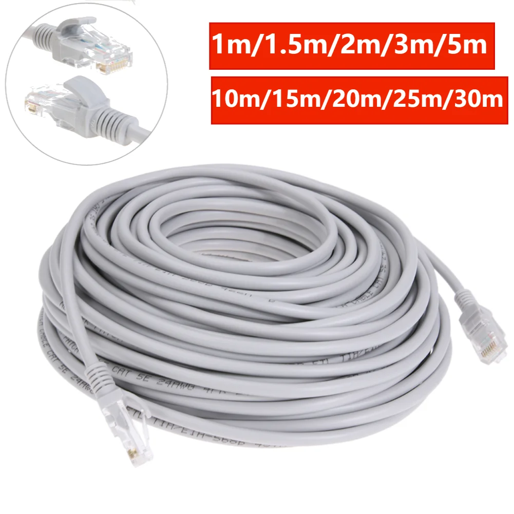 Cable Ethernet De Alta Velocidad Cat5e RJ45 Cable De Red LAN Enrutador De Ordenador Patch Cord , 1/1.5/2/3/5/10/15/20/25/30M