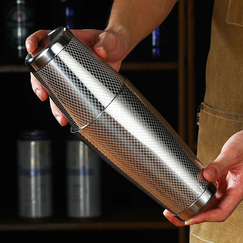 Stainless Steel Boston Shaker Bar Shaker with Different Surface Finish -2 Piece Cocktail Shaker, 15-Ounce and 25-Ounce