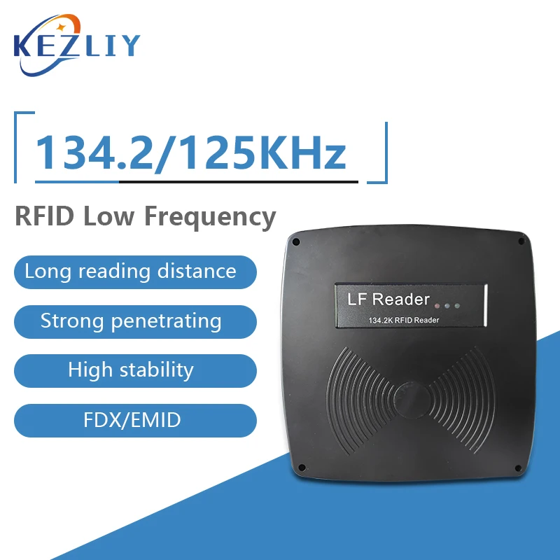 134.2kHz RFID Ear Tag Card Reader ISO11784/11785 HDX/FDX-B Remote Animal Channel Reader