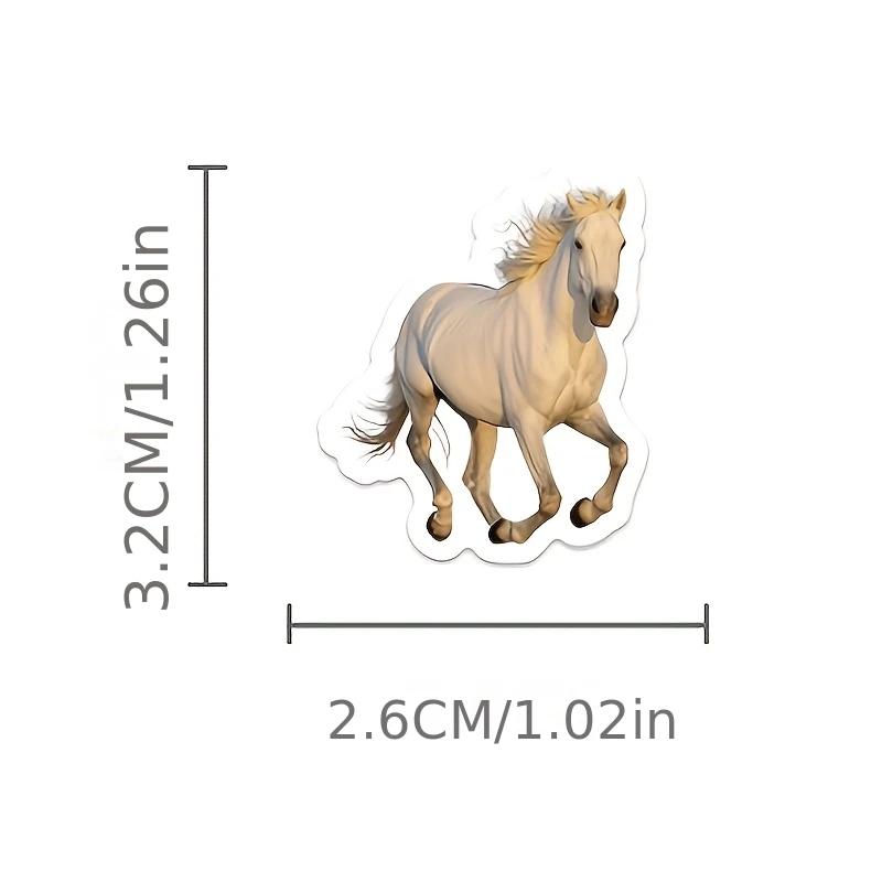 100pcsRealistic Horse Stickers Creative Decorative Desktop Planner High-Definition Stickers