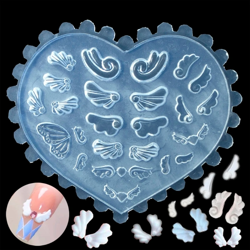 8 Styles 3D Butterfly Embossing Nail Art Silicone Mold DIY Star Flower Angle Wing Pattern Nail Art Combination Decorative Mould