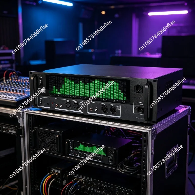 PP-131 2U Rack Mount Audio Spectrum Display, Digital Equalizer LED Music Spectrum Analyzer for Stage Audio System