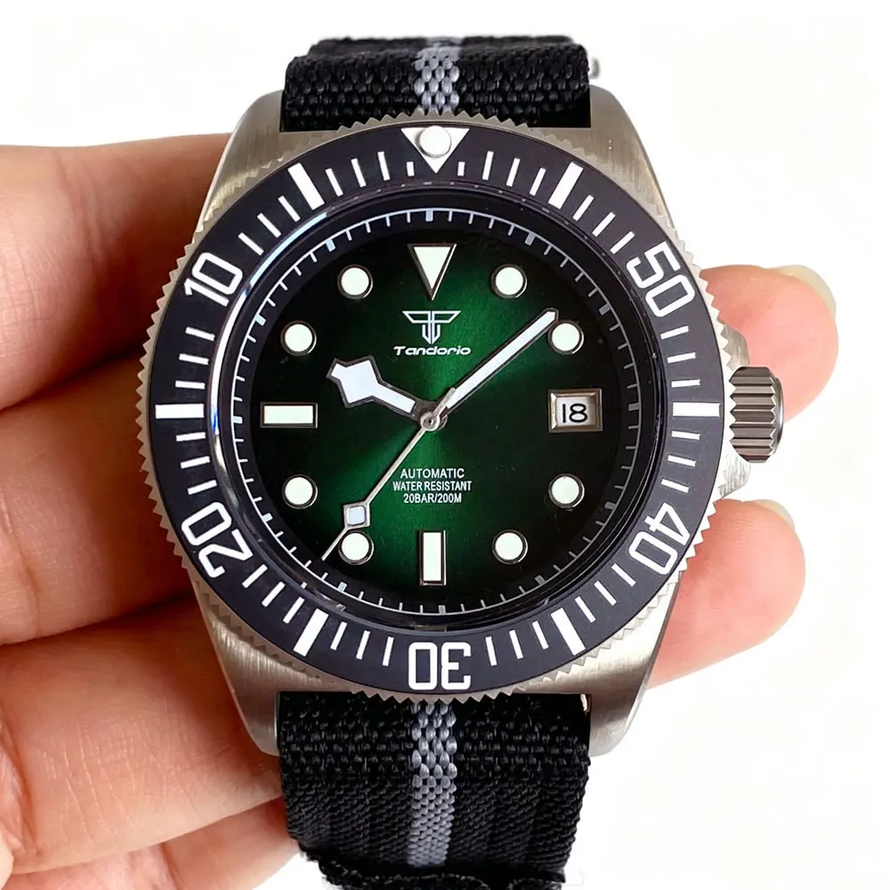 

New Titanium Tactical Frog Automatic Mechanical Men Watch MIYOTA 8215 Movement Blue/Green Face Sapphire Glass Luminous