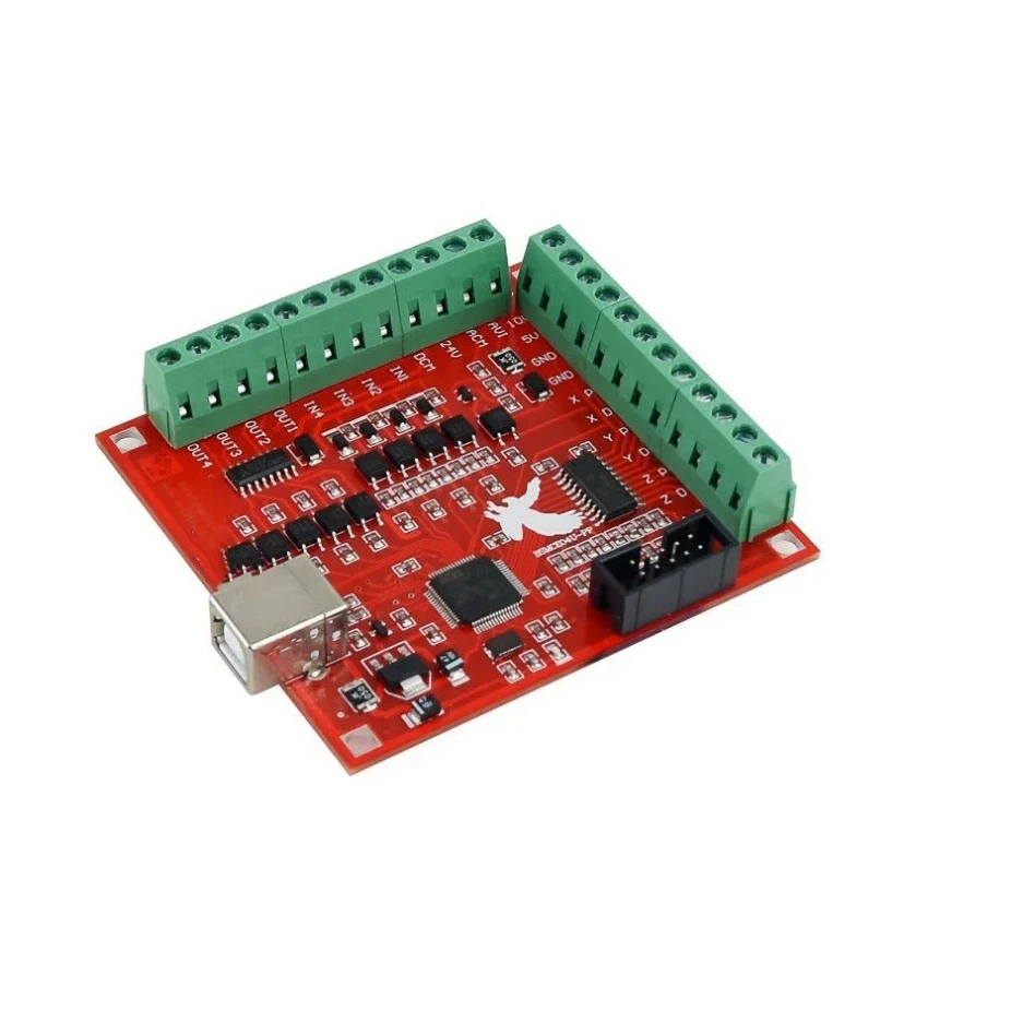 Breakout board CNC USB MACH3 4AXIS Controller Card Support Stepper and Servo Motor 100Khz With USB Cable software on the CD