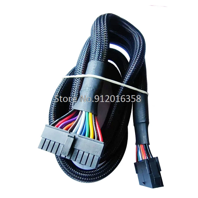 1M 20AWG 24POS 3.00MM Micro-Fit 3.0 43025 43020 43025-2400 0430202400 Molex female extension black braided cable sleeving over