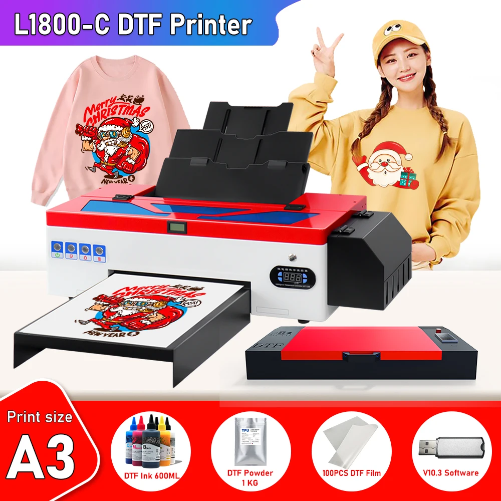 

Принтер A3 dtf непосредственно для пленочного принтера A3T-Shirt L1800 Принтер для тканей, одежды с циркуляцией белых чернил