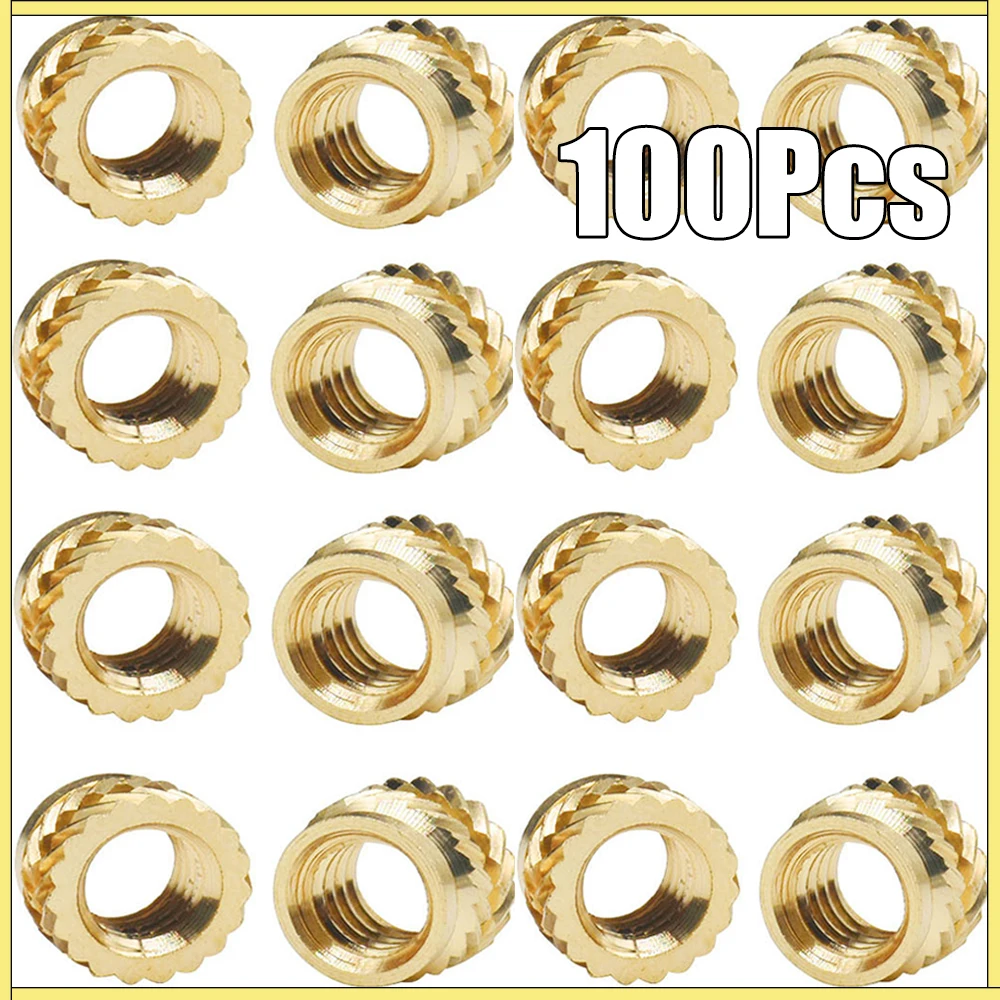 100 stücke M3 M3 * 5,7-OD 4,6 Gewinde Rändel Messing Gewinde Wärme Set Wärme Beständig Einsatz Einbettung Mutter für 3D Drucker zubehör – Detail 4