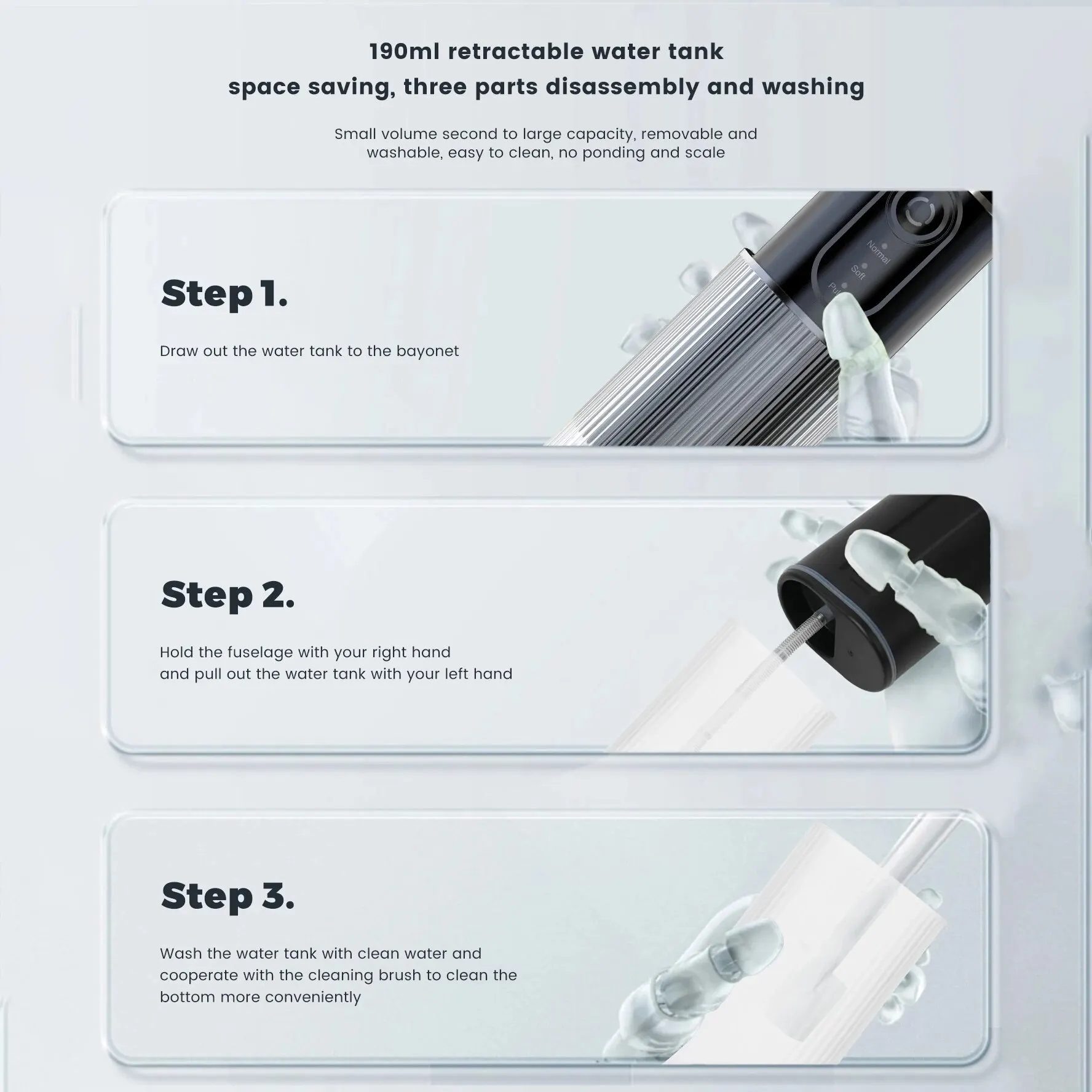 Oral Irrigator Water Flosser for Teeth Portable IPX7 Waterproof Rechargeable Dental Oral Flossing Irrigator With Travel Bag