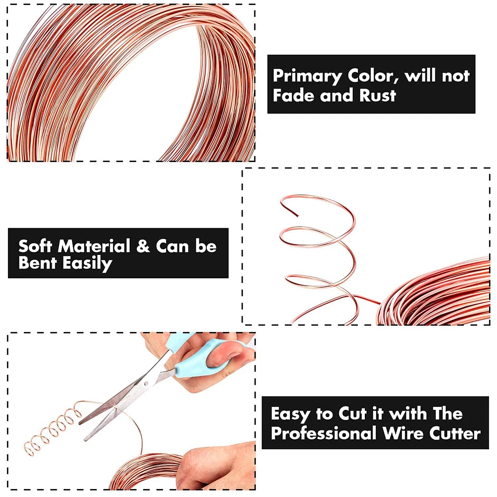 10M bare copper wire  pure copper wire T2 copper coil  conductive copper wire bare wire diameter 0.1-1mm  multi-purpose