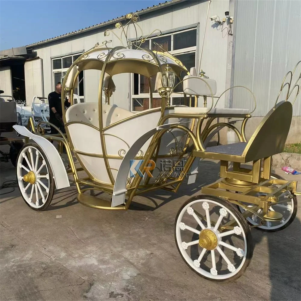 

Royal Celebration Luxury Pumpkin Carriage Wedding Event Royal Handmade Elegant Royal Princess Pumpkin Carriage For Wedding