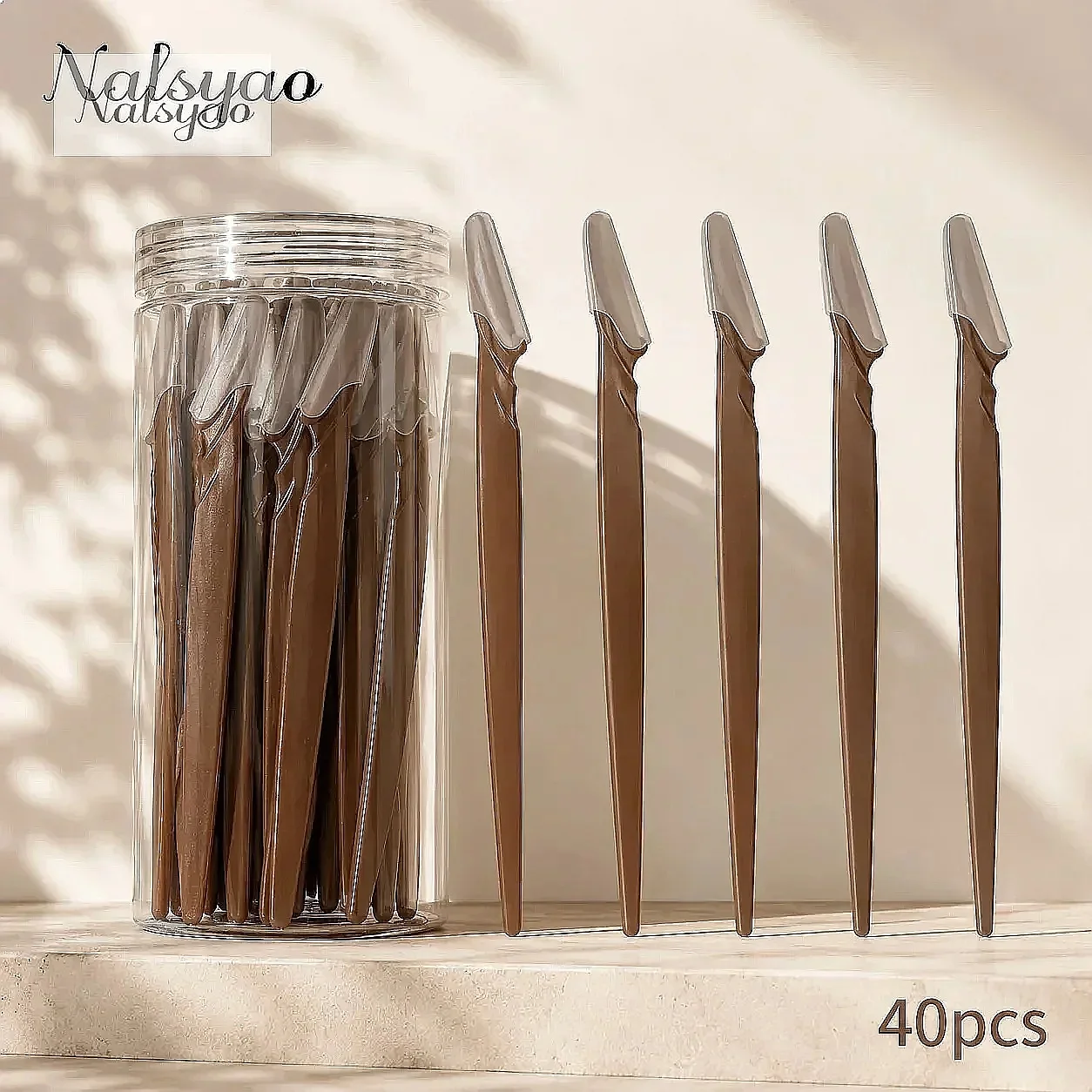 Eyebrow Trimmer 12/30/40/60PCS Brown Eyebrow Shaver Safe Face Body Hair Removal Blades Women Shaping