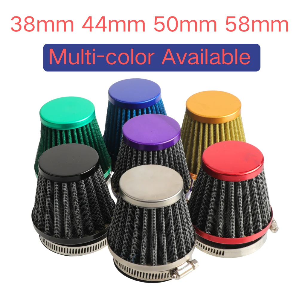 38mm 44mm 50mm 58mm Motorbike Air Filter Cleaner Induction Kit For 110cc 125cc 150cc 250cc 450cc Motorcycle ATV Dirt Bike Engine