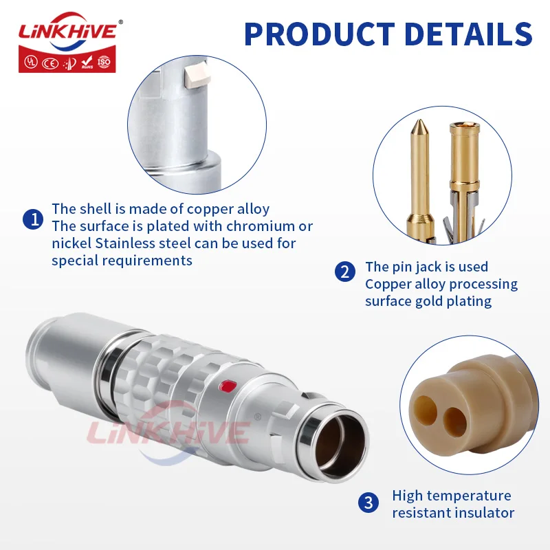 متوافق مع LEMO FGG مع Bend Relief 0T 1T 2T Series 2 3 4 5 6 8 9 10 12 16 18 20 26 30 32 106 514 Pin موصل الدفع والسحب #5