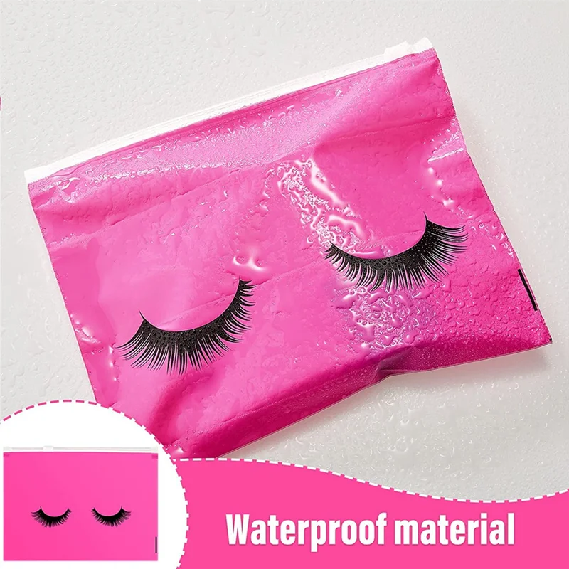 ABQR 50 قطعة من حقائب العناية اللاحقة بالرموش، حقائب مكياج بلاستيكية، حقيبة مكياج لأدوات الزينة، حقيبة مستحضرات التجميل للسفر مع سحاب S