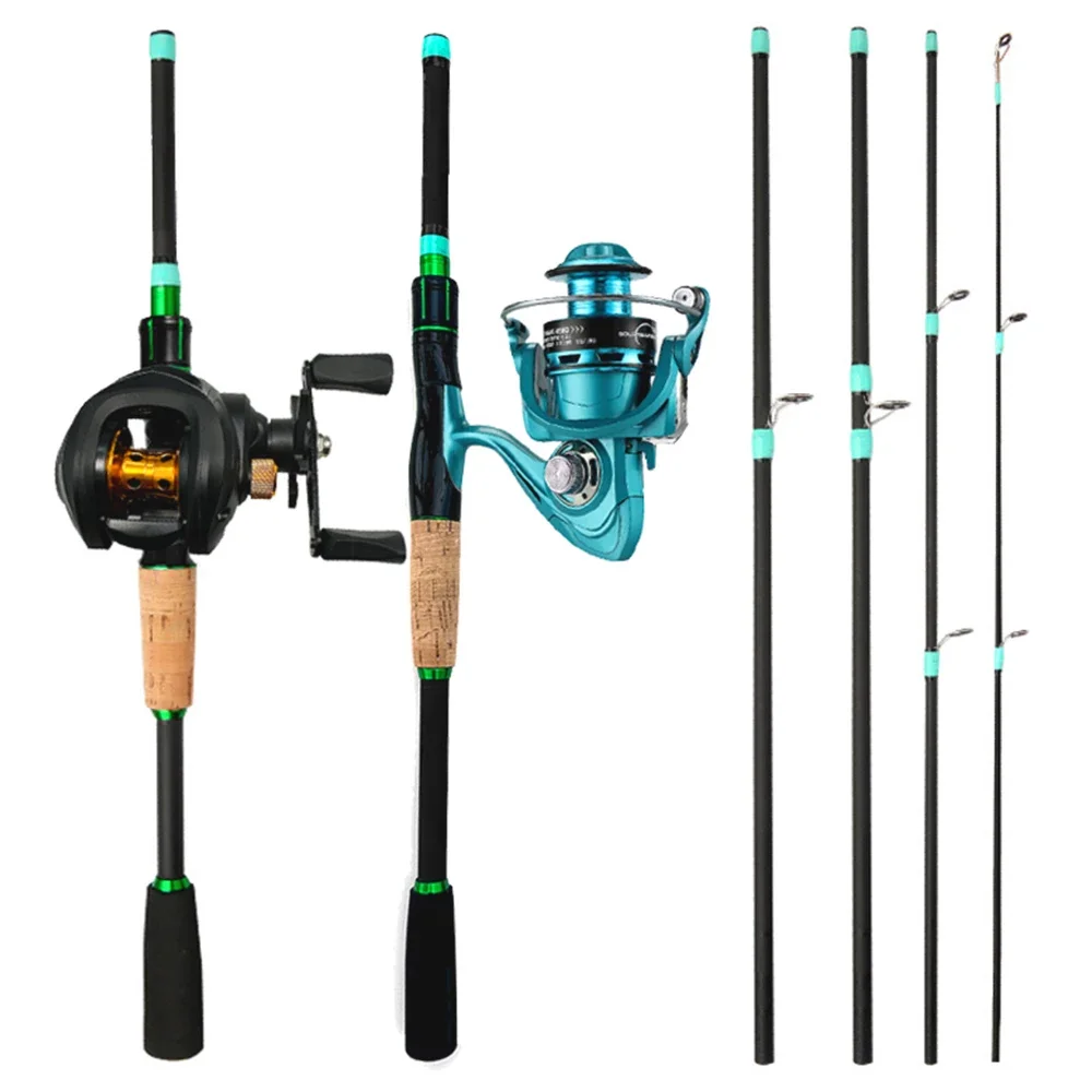 Ultralight Carbon Lure Fishing Rod Combo 1.8m/2.1m Casting Spinning ML Pole 2000-3000 Series Carp Feeder Reel for All Waters