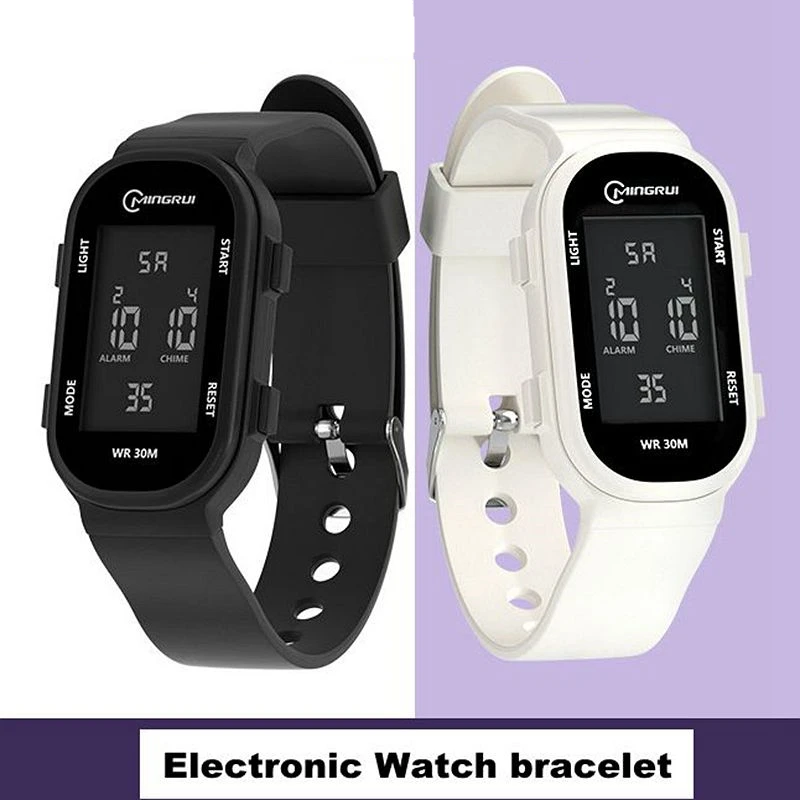 

Женские спортивные часы Секундомер Детские женские цифровые часы Водонепроницаемые черные студенческие электронные женские наручные часы