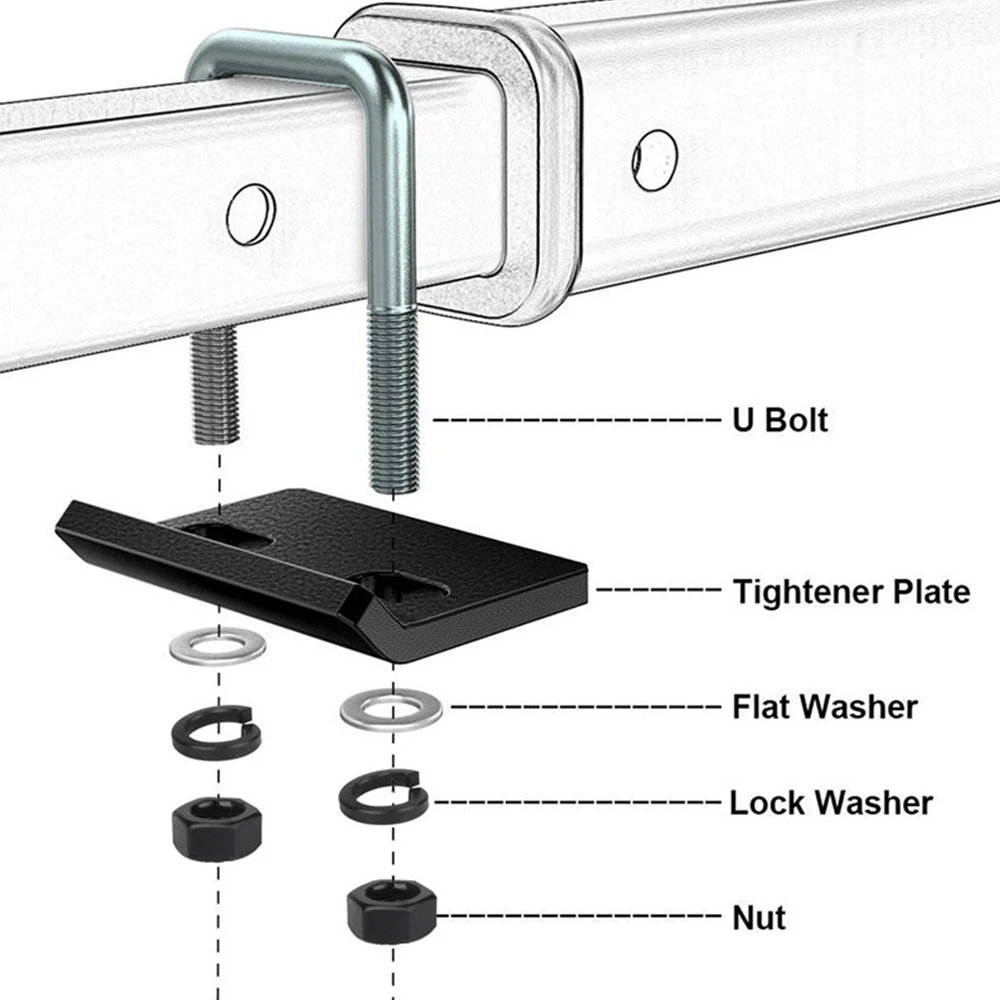 Heavy Duty Hitch Tightener For 1.25 And 2 Inch Tow Trailer Hitches U Bolt Ball Mount Stabilizer Wobble Carrier Anti-Rattle Clamp