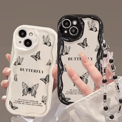 Black Butterfly Phone Case For Xiaomi Redmi 12 12C 12R 11A 13C 10 10C 10X 9 Power 9A 9C 9T 8 K70E K70 K60 K50 Pro Soft