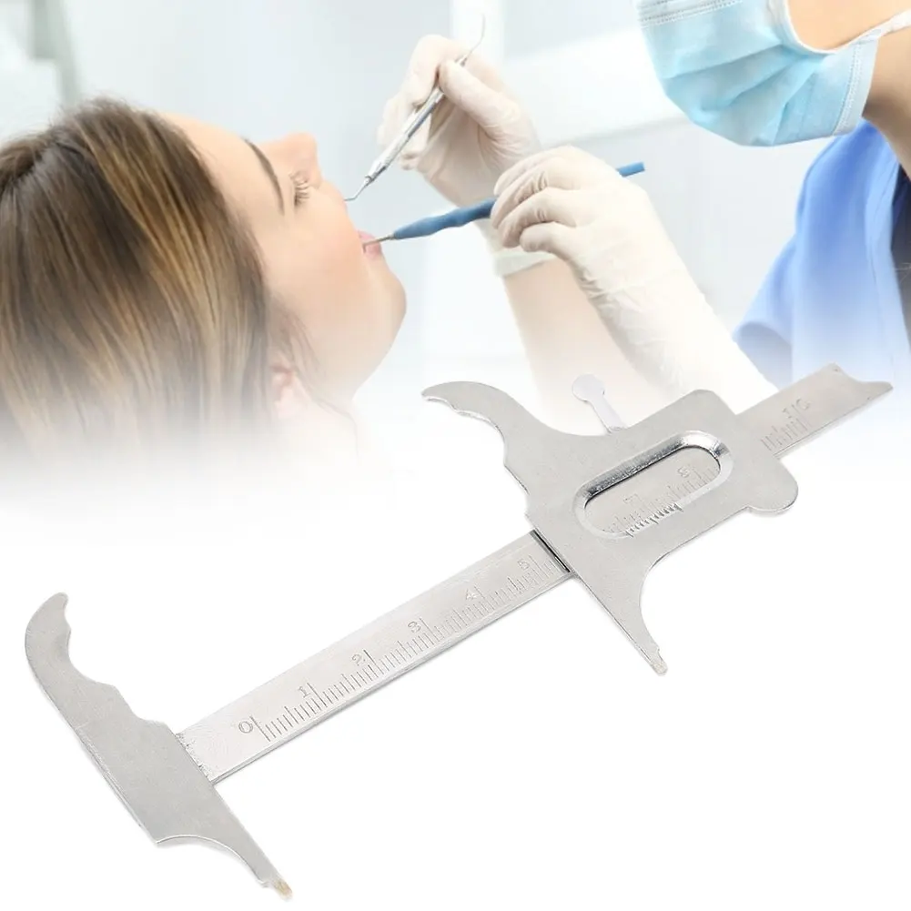 Stainless Steel Dental Gauge Vernier Calipers Dentist Tools Orthodontic Measuring Ruler Dental Lab Instrument Accessory 0-100mm