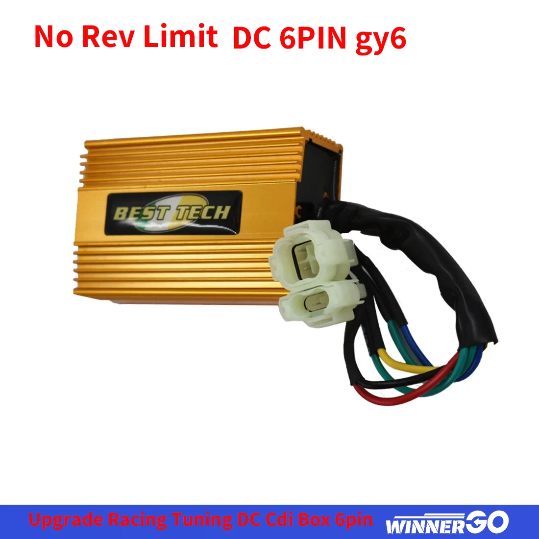 Caja CDI de Competición Mejorada de 6 Pines para Motores GY6 de 125cc, 150cc, 250cc, 4 Tiempos, 152QMI/157QMJ, para Moped, ATV, Go Kart, Sin Límite de Revoluciones