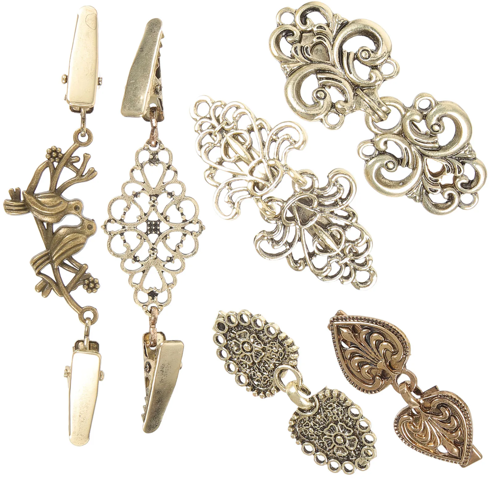 

6Pcs Vintage Dress Clips Cardigan Collar Shawl Clips Retro Style for Women Formal Casual Wear Cardigan Clip Dress Cinch Clip