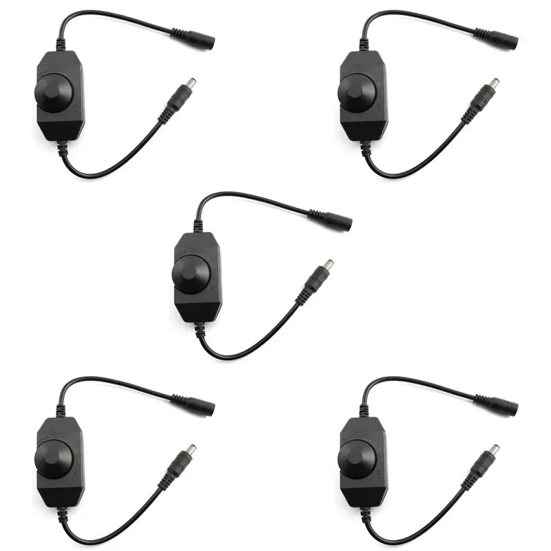 

ABKS-5X LED Bar Light Dimmer, DC 12V-24V 6A Dimmer Switch, Suitable For LED Bar Light, LED Rope Light 3528, 5050, 5630(Black)