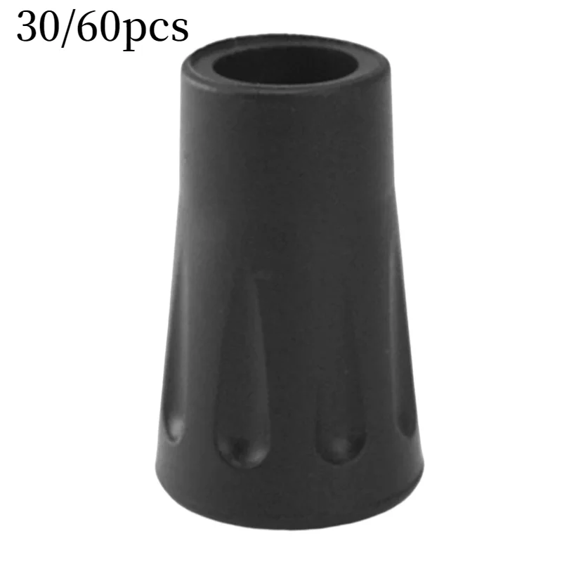 30/60Pcs Trekking Stick Protective Tip Caps Non‑Slip Walking Cane Bottom Pads Buffer Covers for Outdoor Hiking Climbing