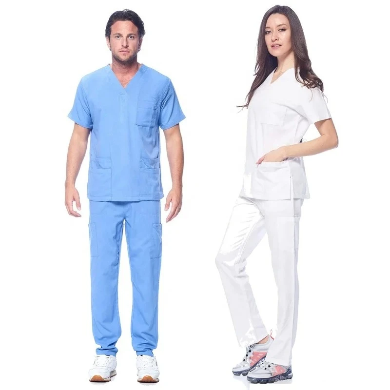 

Unisex Hospital Doctor Nurse Design Medical Scrub Uniform Set