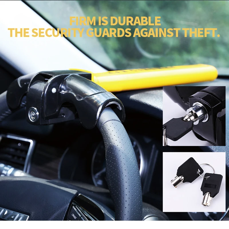 Car Steering Wheel Lock Heavy Duty Stainless Lock Universal Anti-theft Car/Van Security Rotary Enhance Automobile Security