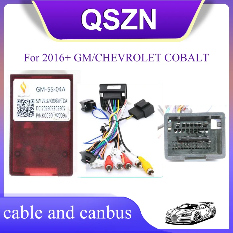 

16 Pin Canbus box cable Adaptor GM-SS-04A For 2016+ GM/ CHEVROLET COBALT With Wiring Harness Power Cable Android Car Radio